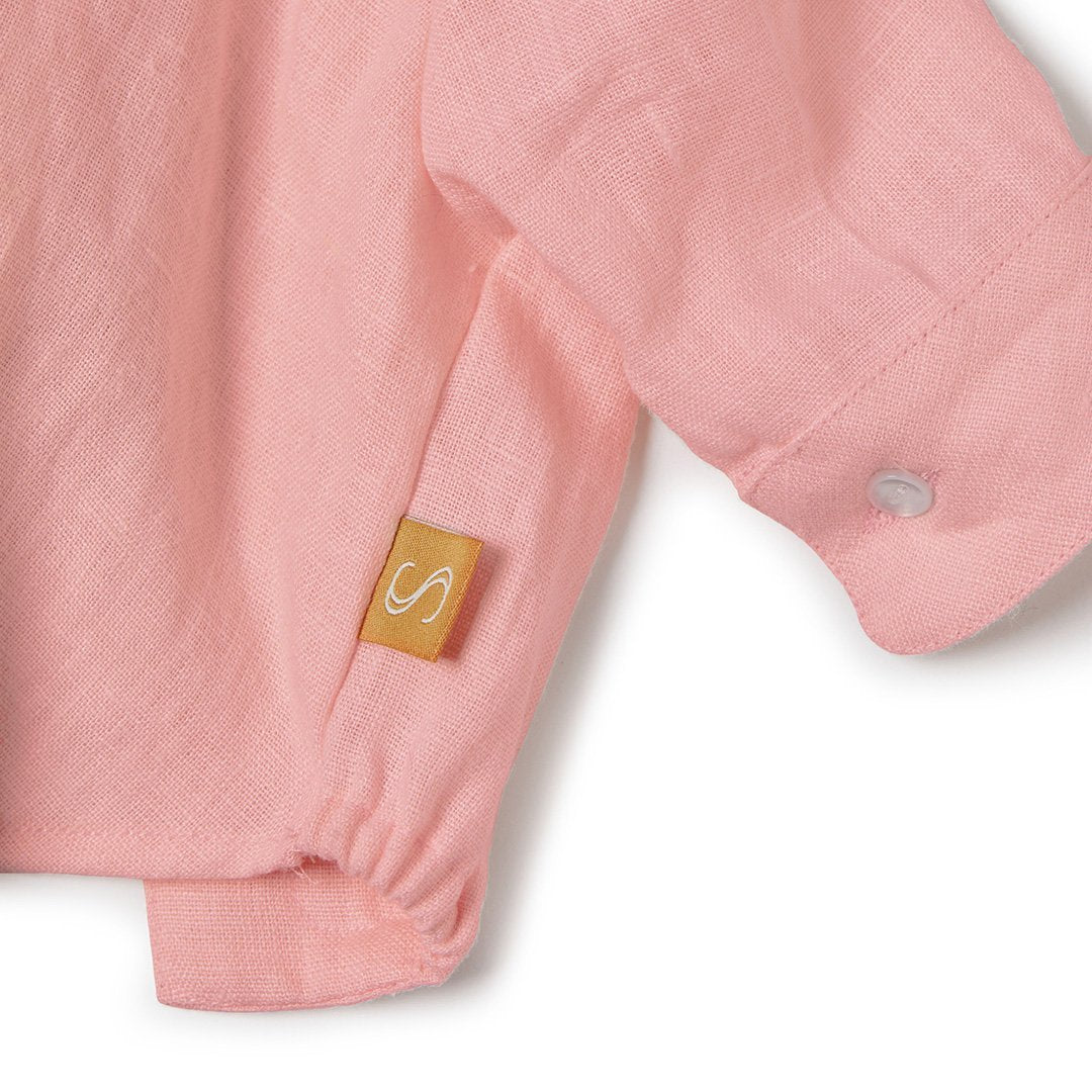 French Linen Shirt - Dusty Pink - Image 4