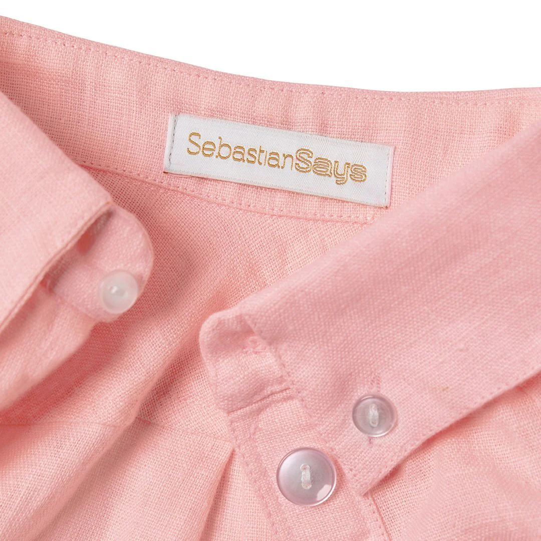 French Linen Shirt - Dusty Pink - Image 5