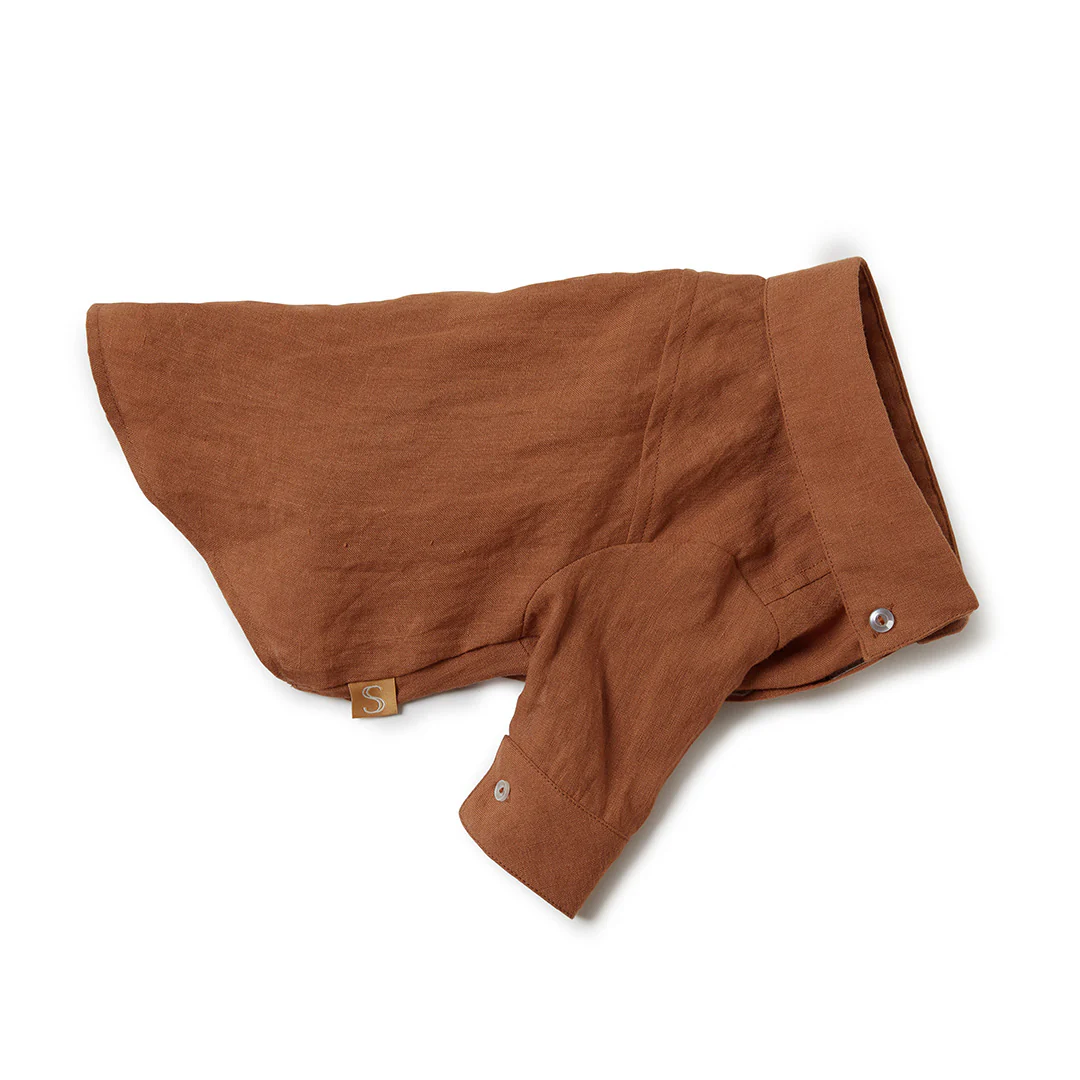 French Linen Shirt - Rust - Image 3