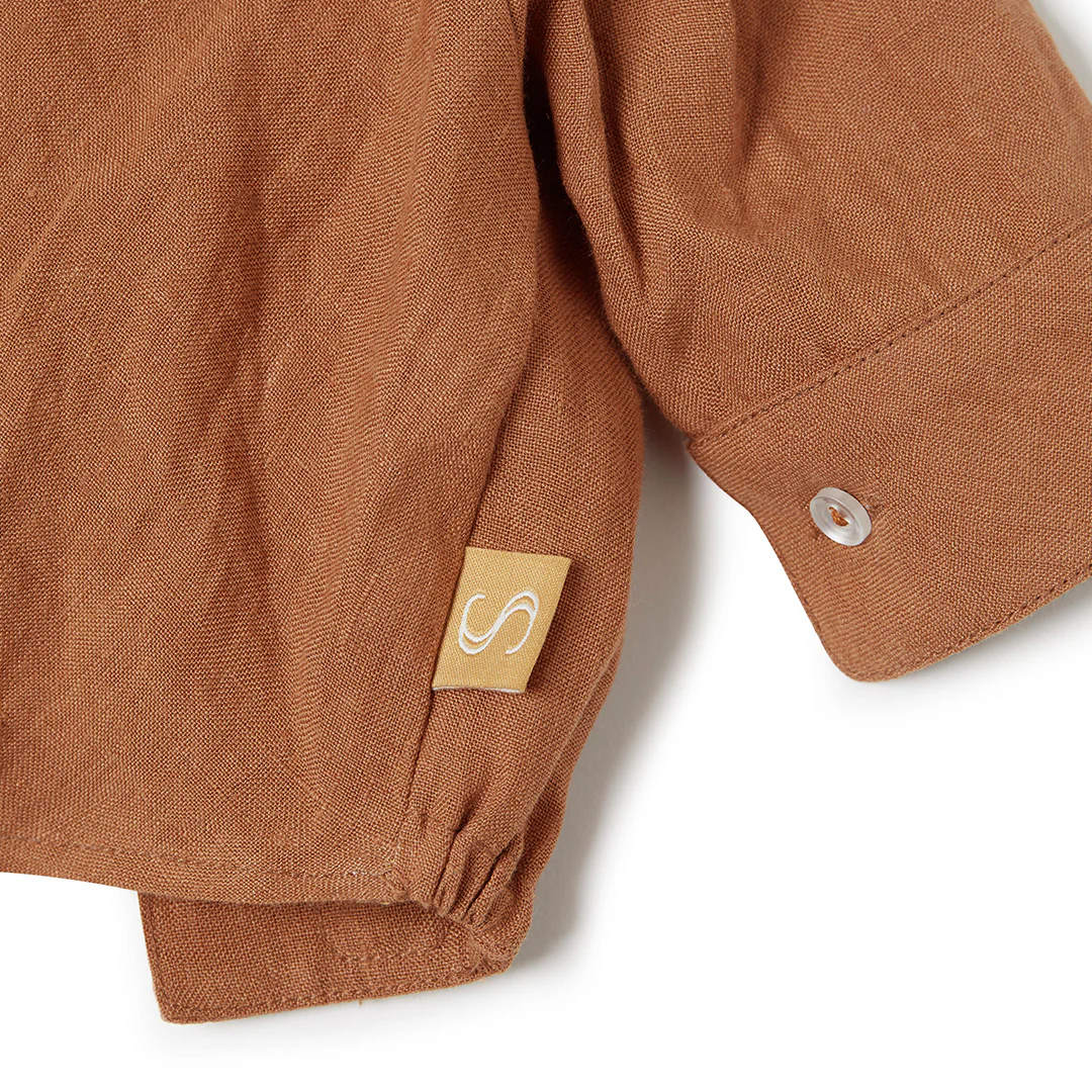 French Linen Shirt - Rust - Image 5