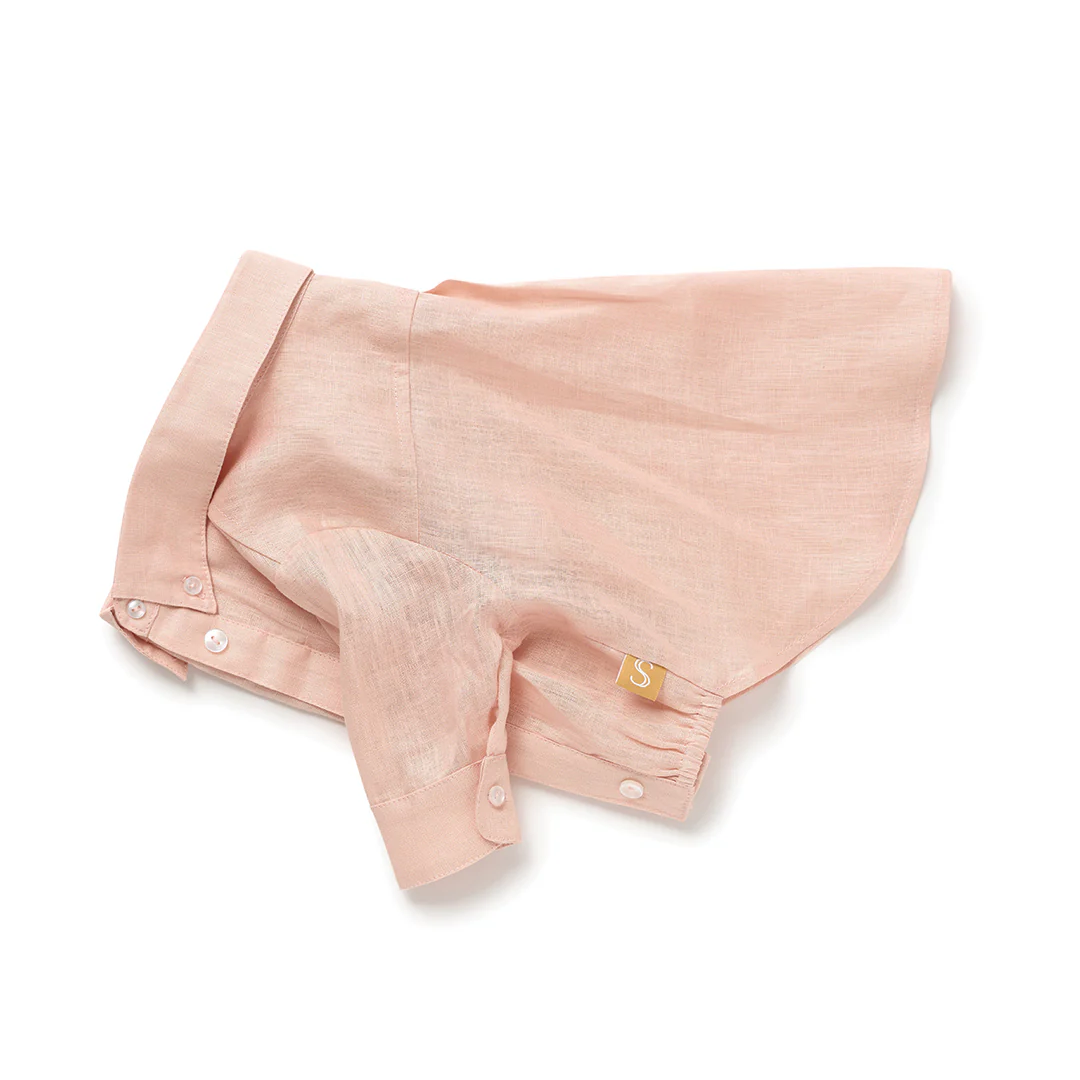 French Linen Shirt - Soft Pink - Image 4