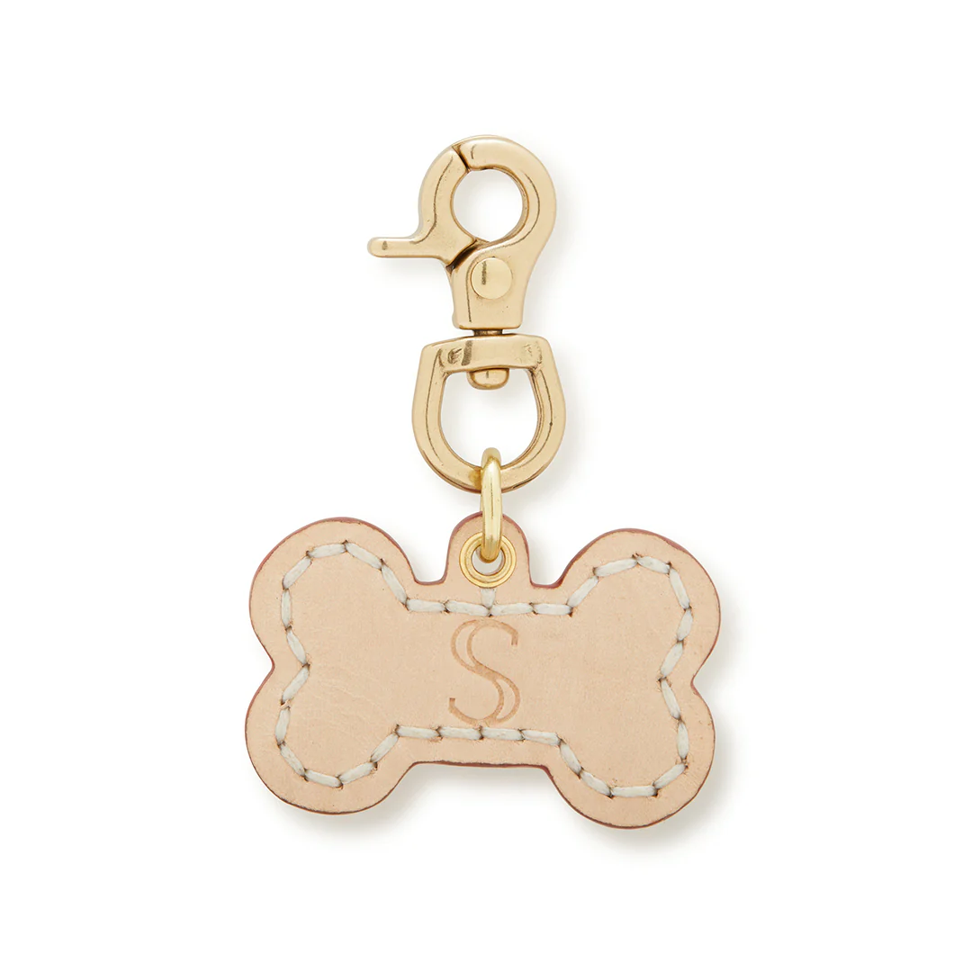 Leather Dog Bone Charm - Natural - Image 3