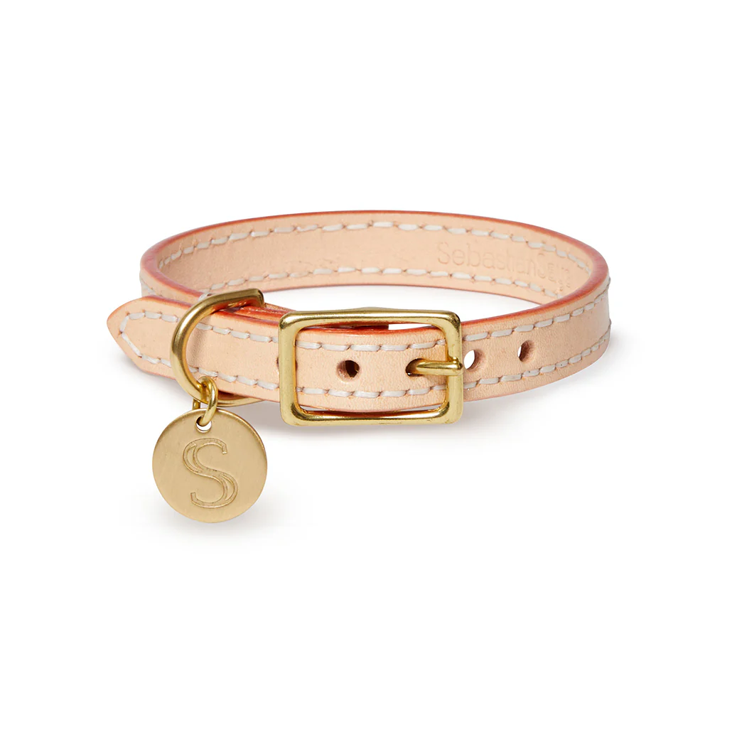 Leather Dog Collar - Natural - Image 3
