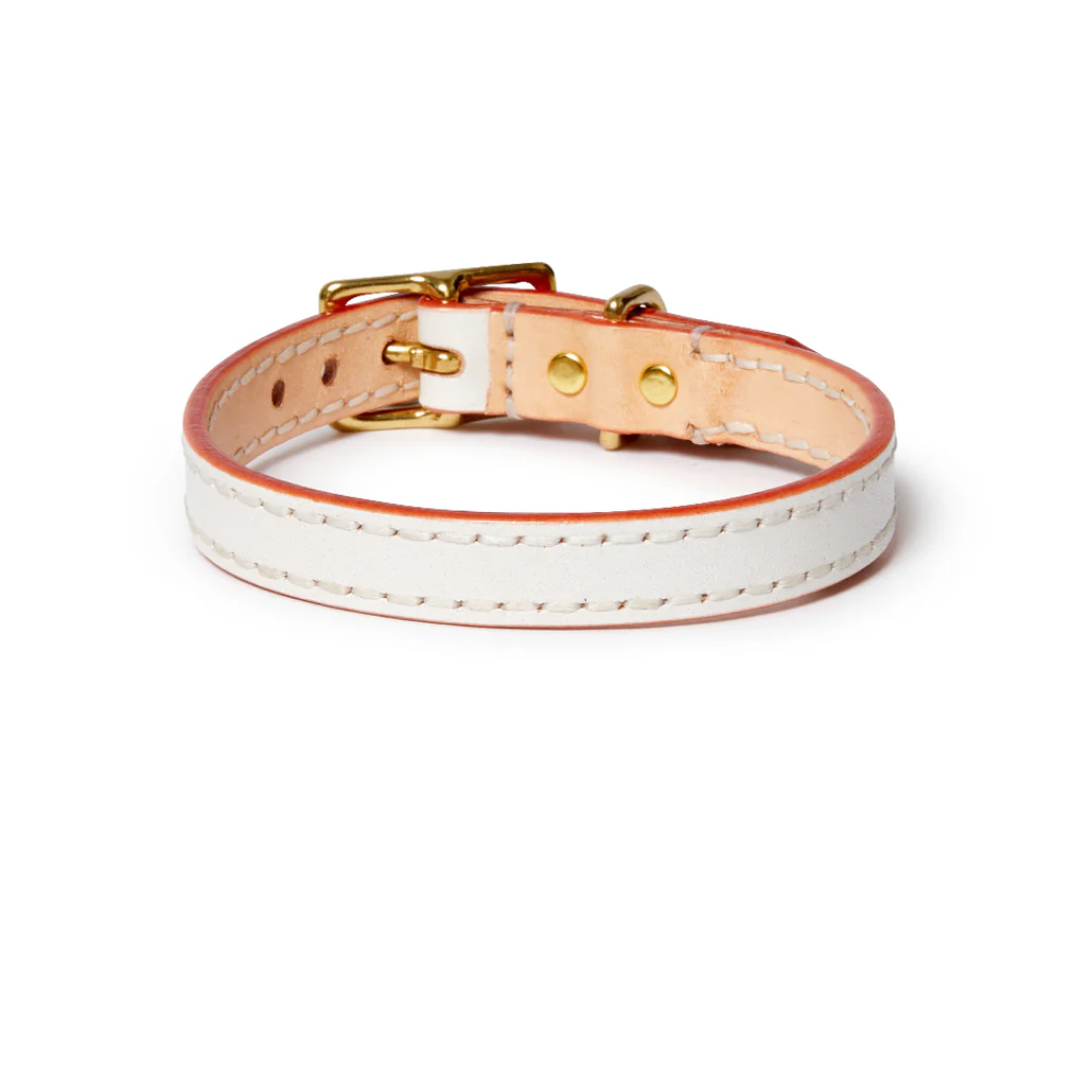 Leather Dog Collar - Vanilla - Image 3