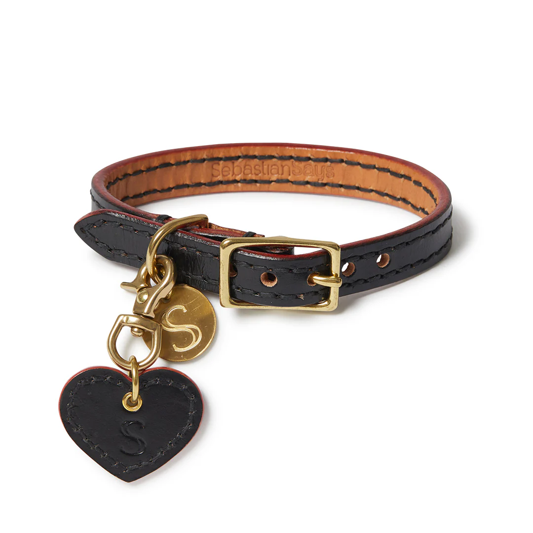 Leather Dog Heart Charm - Black - Image 3