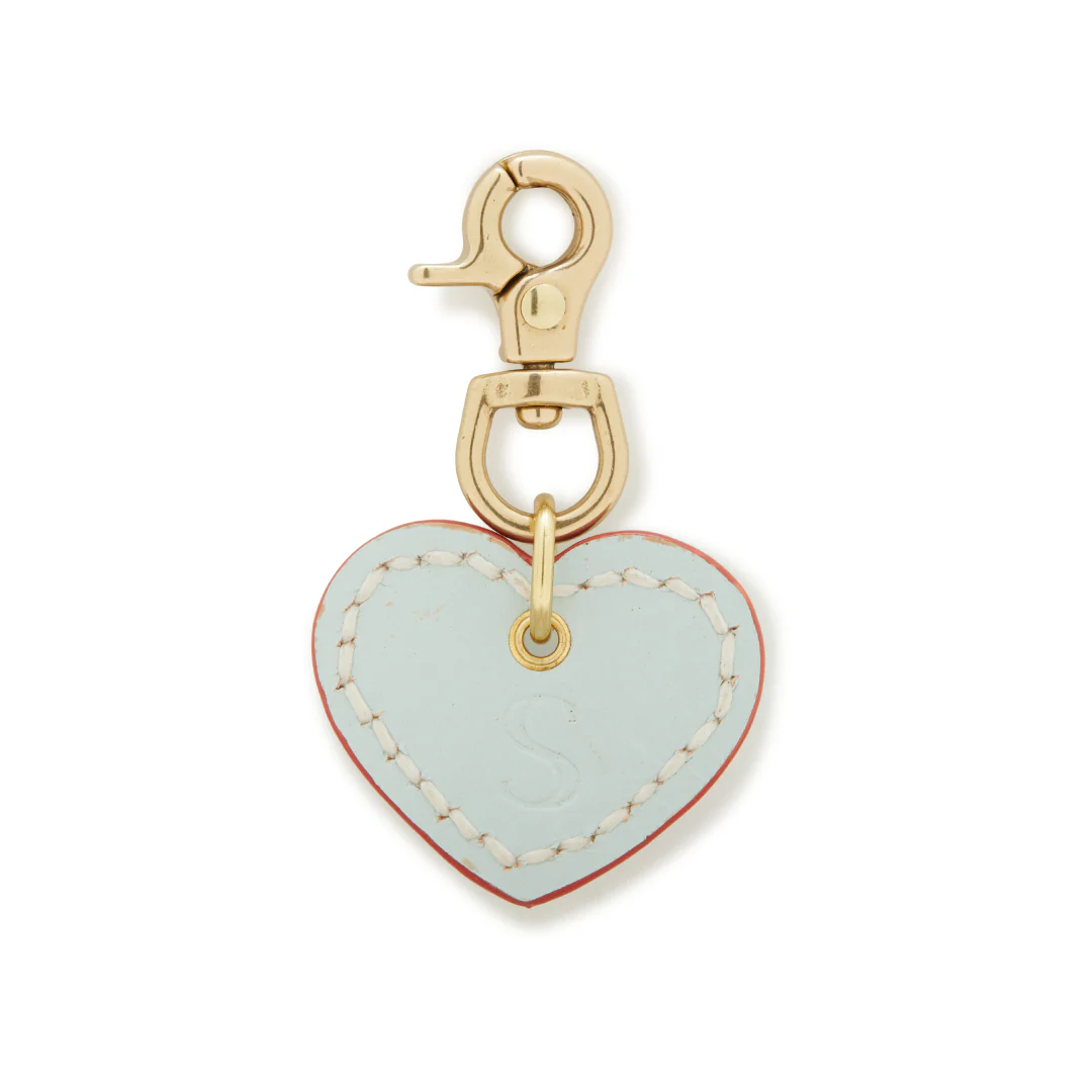 Leather Dog Heart Charm - Ice Blue - Image 2
