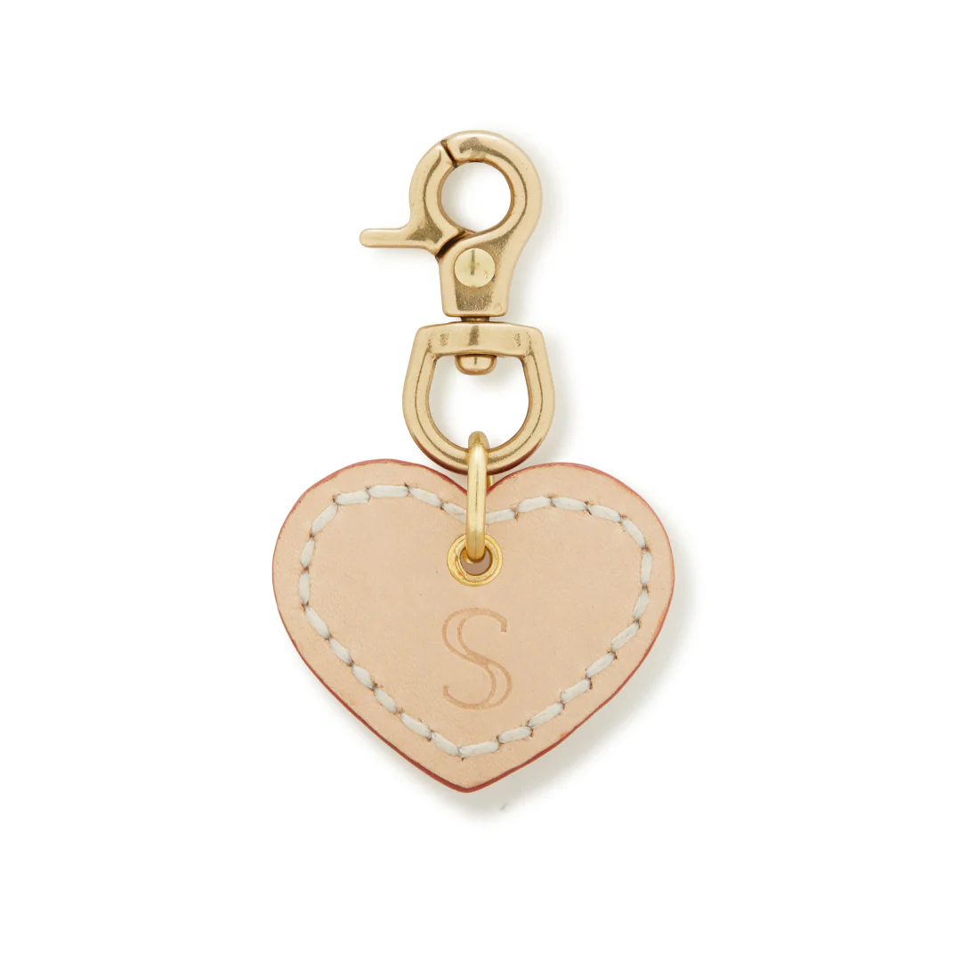 Leather Dog Heart Charm - Natural - Image 3