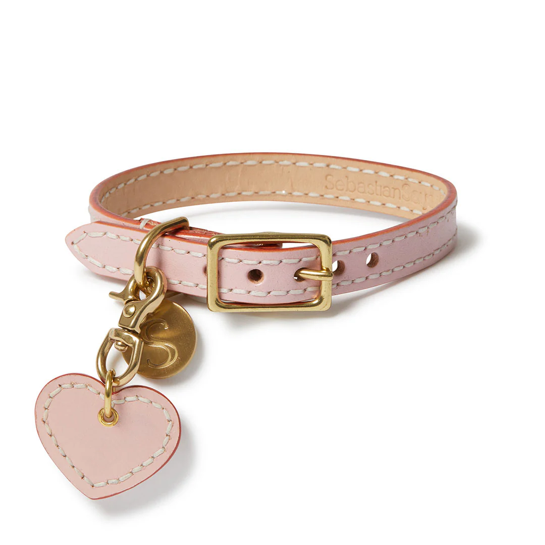 Leather Dog Heart Charm - Pink - Image 4