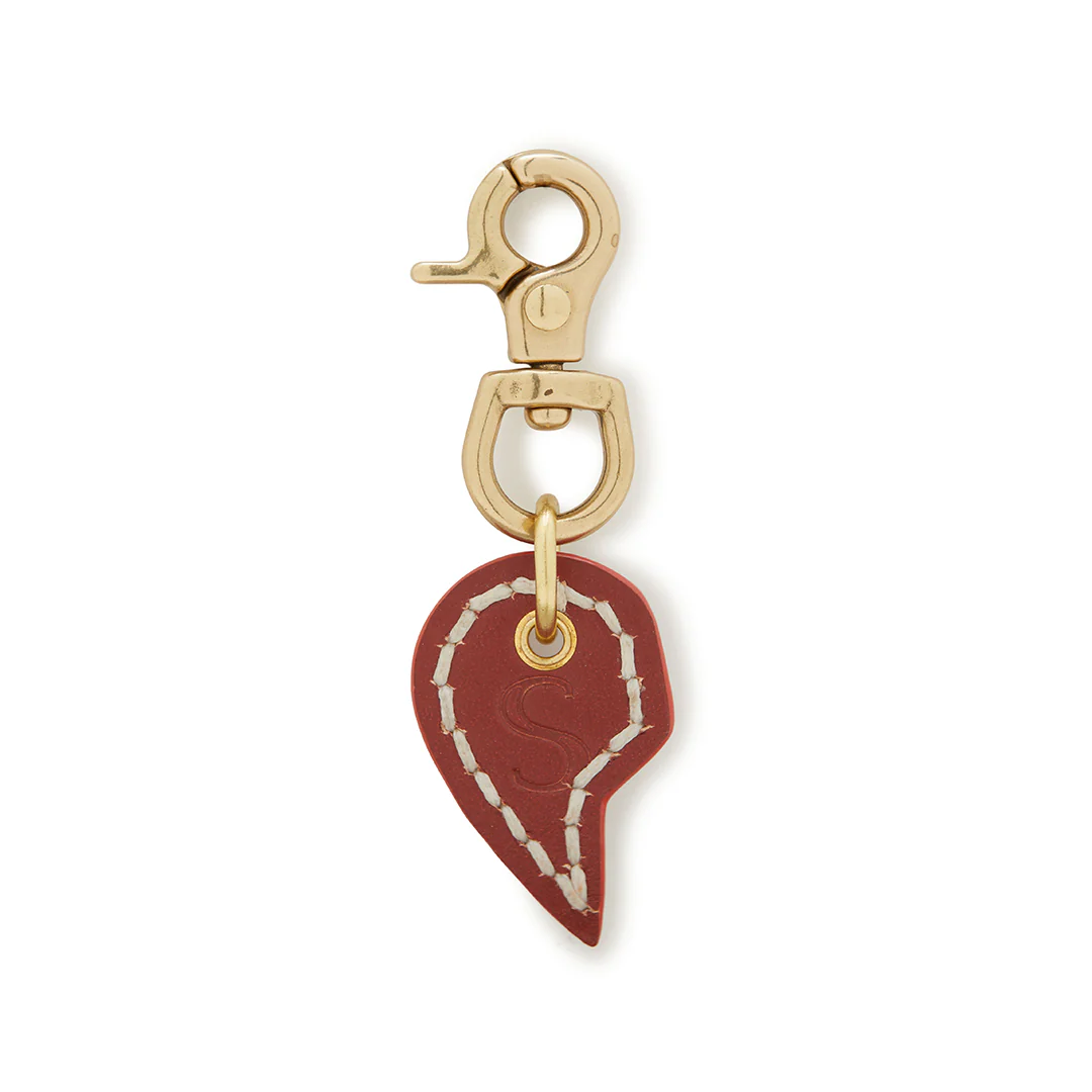 Leather Dog Split Heart Charm - Cognac - Image 5