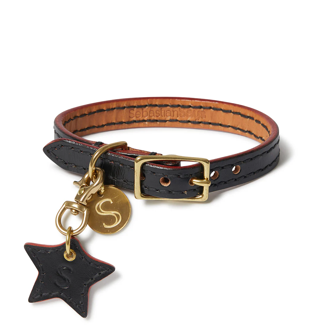 Leather Dog Star Charm - Black - Image 3