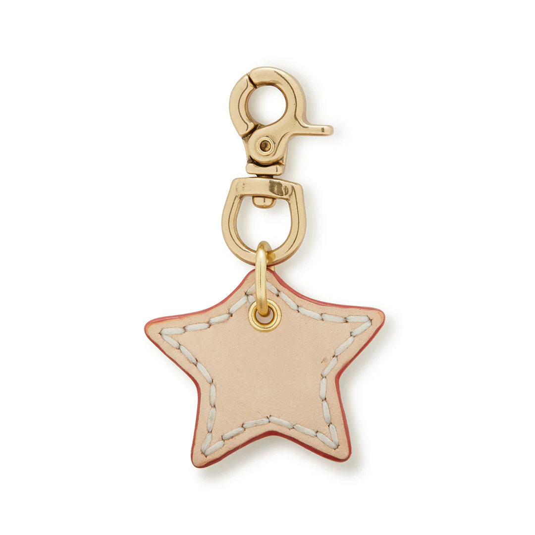 Leather Dog Star Charm - Natural - Image 2