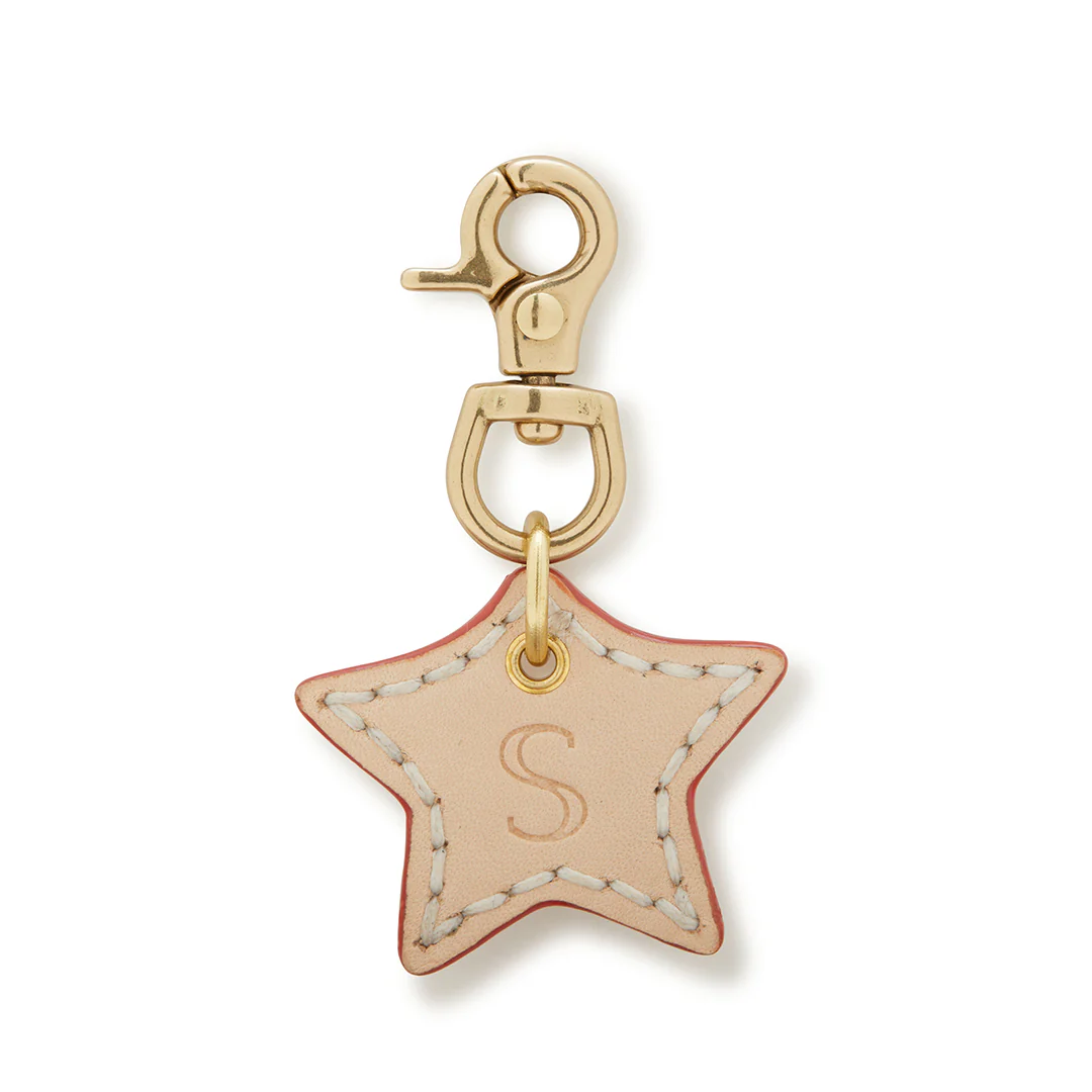 Leather Dog Star Charm - Natural - Image 3