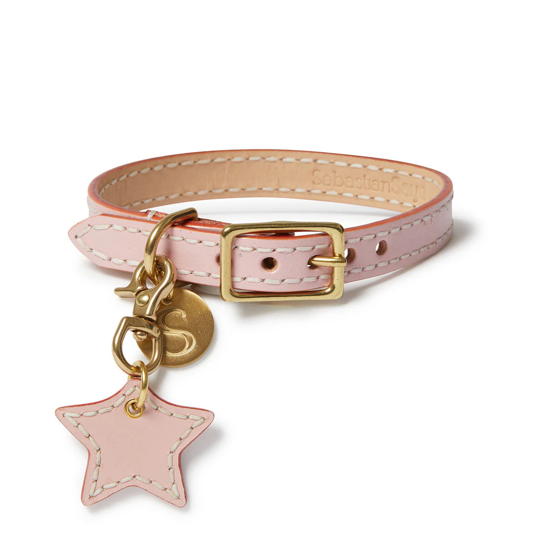 Leather Dog Star Charm - Pink - Image 4