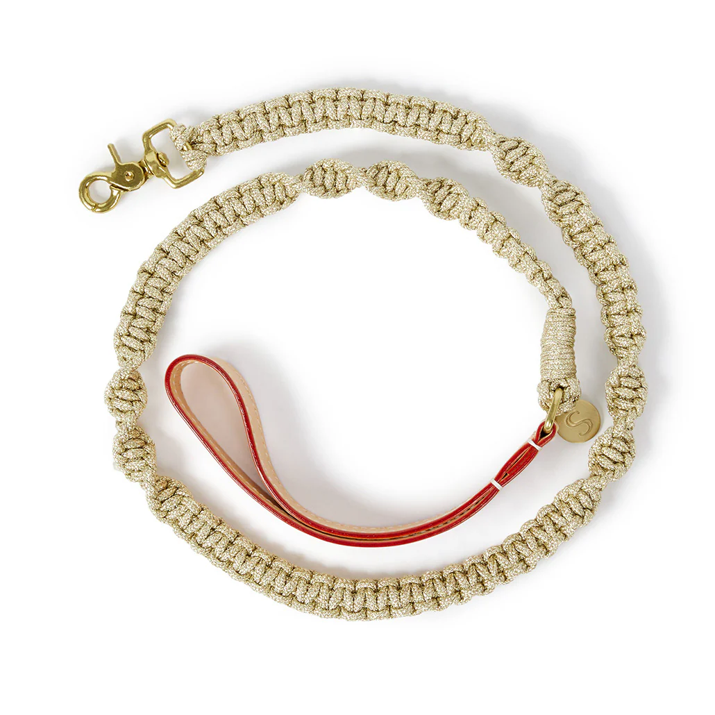 Macramé Originals Dog Lead - Gold - Image 2
