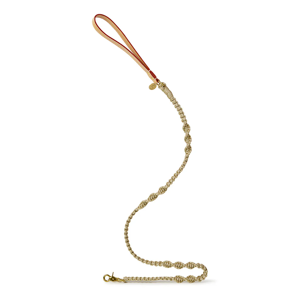Macramé Originals Dog Lead - Gold - Image 3