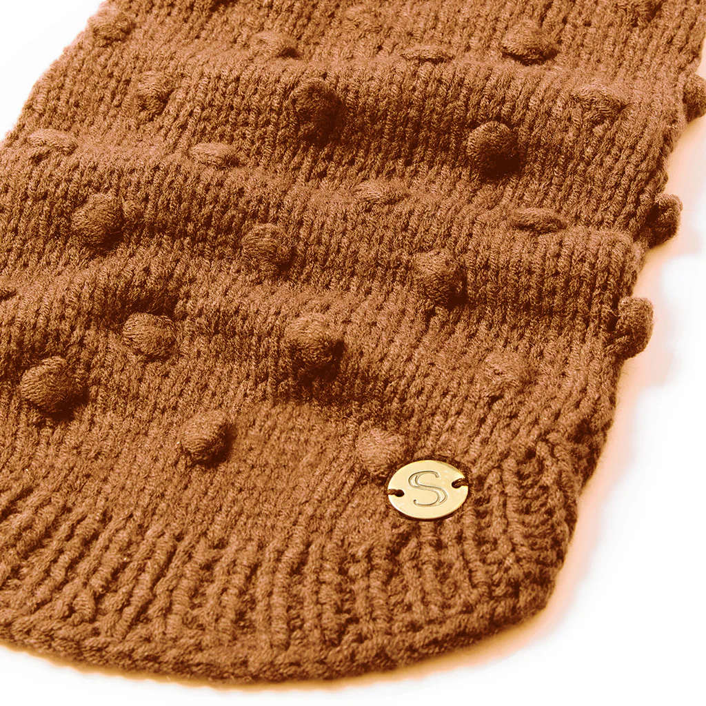 Merino Wool Bobble Knit Dog Sweater - Caramel - Image 5