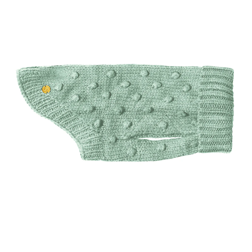 Merino Wool Bobble Knit Dog Sweater - Mint - Image 3
