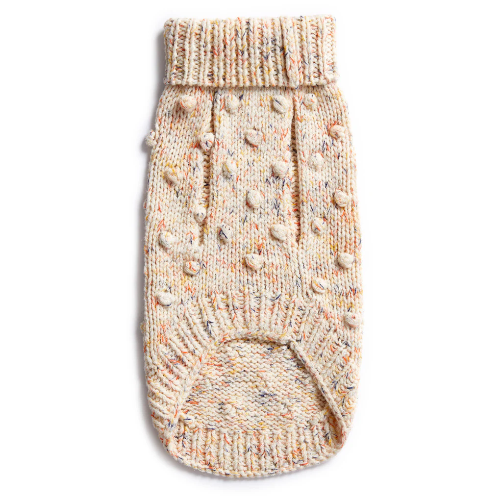 Merino Wool Bobble Knit Dog Sweater - Speckle - Image 4
