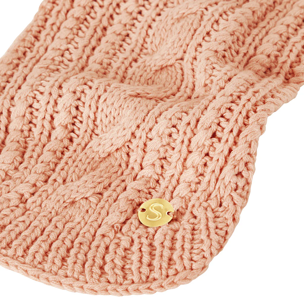 Merino Wool Cable Knit Dog Sweater - Blush - Image 5