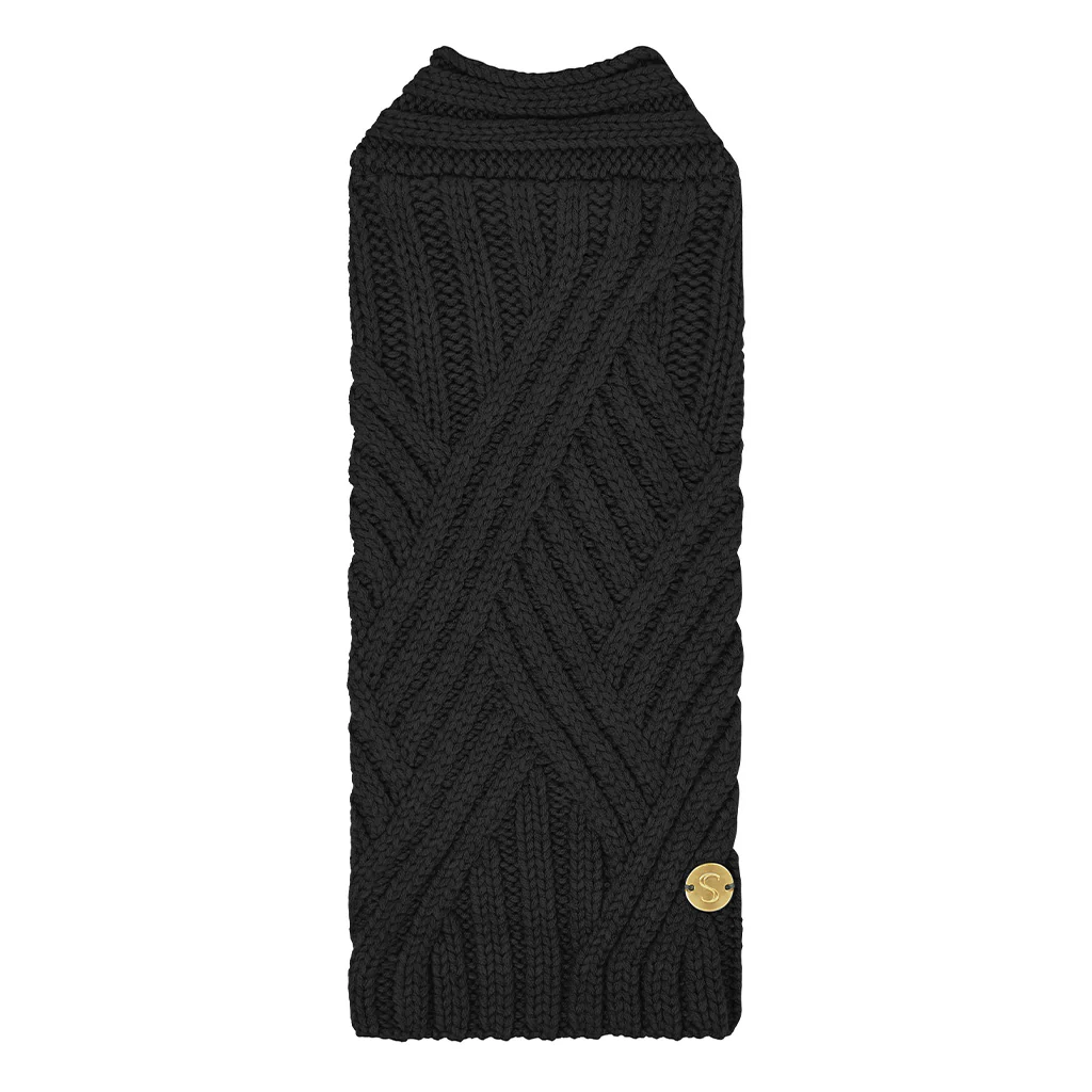 Merino Wool Weave Knit Dog Sweater - Black - Image 3