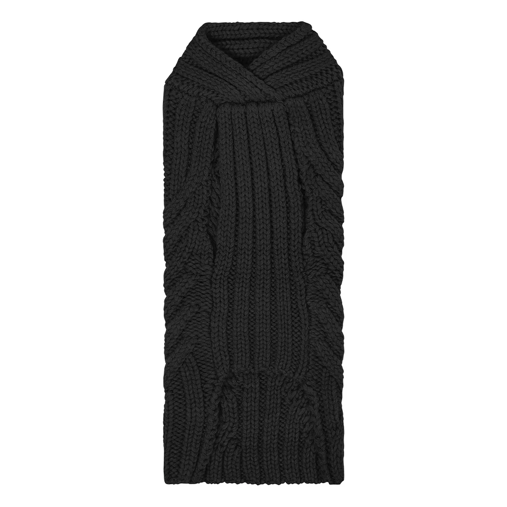 Merino Wool Weave Knit Dog Sweater - Black - Image 4