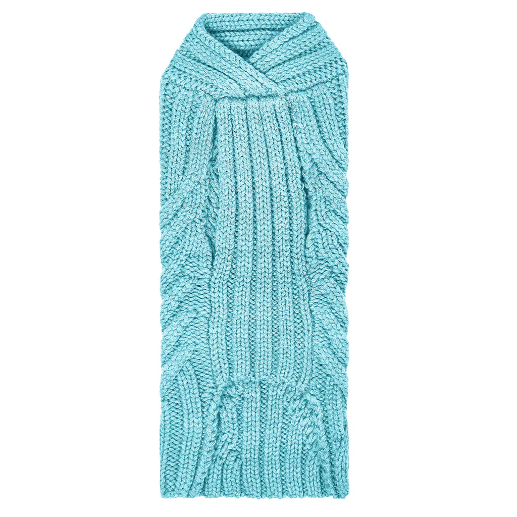 Merino Wool Weave Knit Dog Sweater - Blue - Image 4