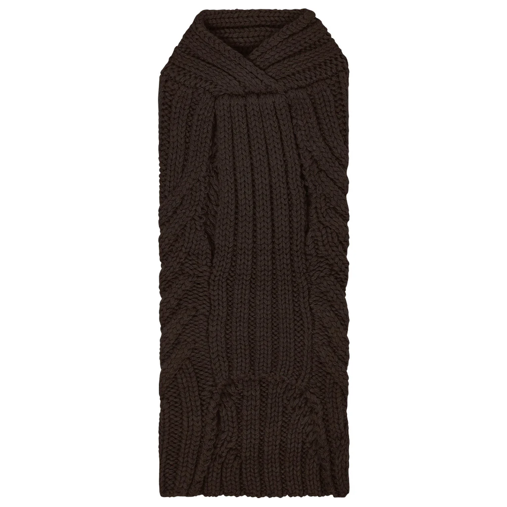 Merino Wool Weave Knit Dog Sweater - Brown - Image 4