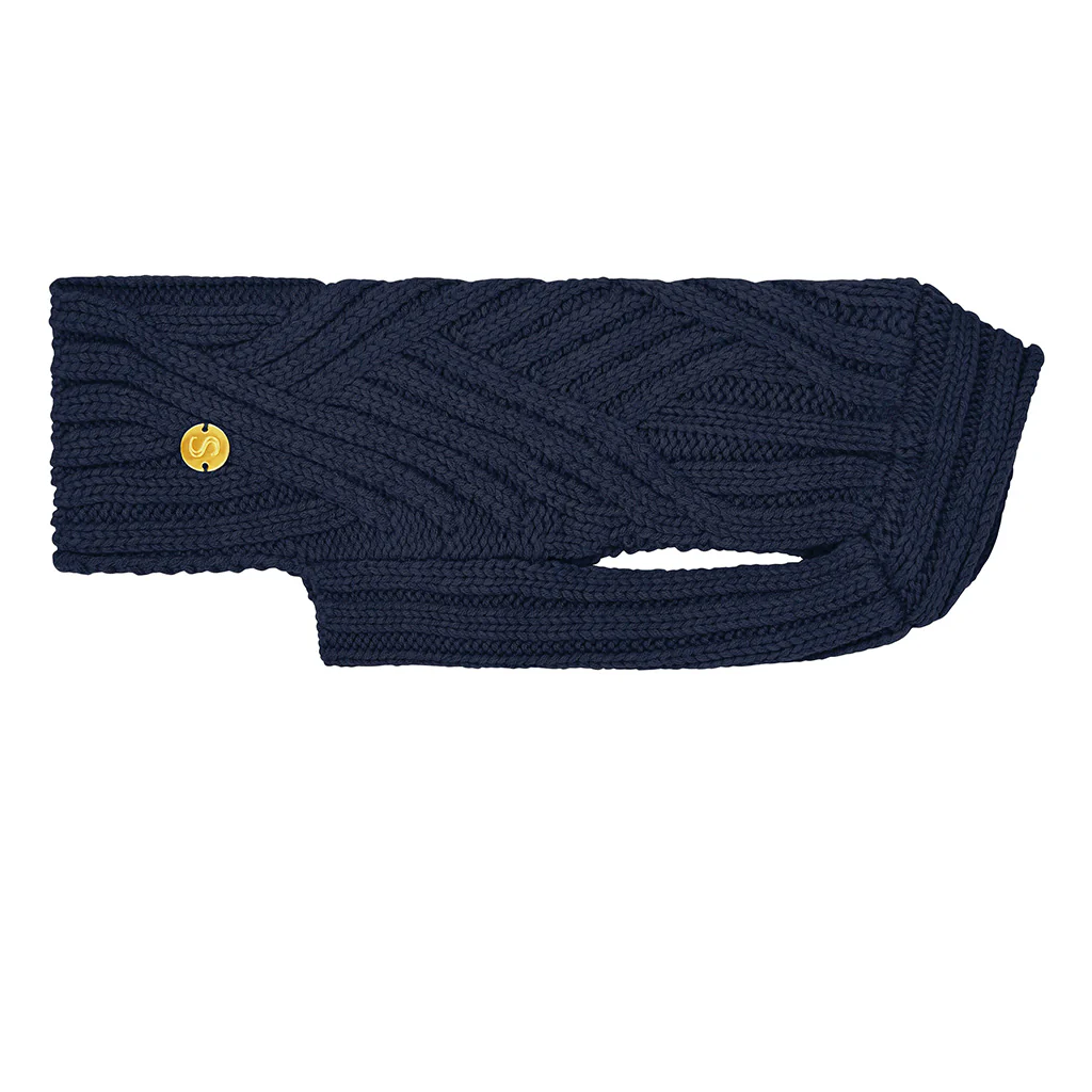 Merino Wool Weave Knit Dog Sweater - Indigo - Image 2