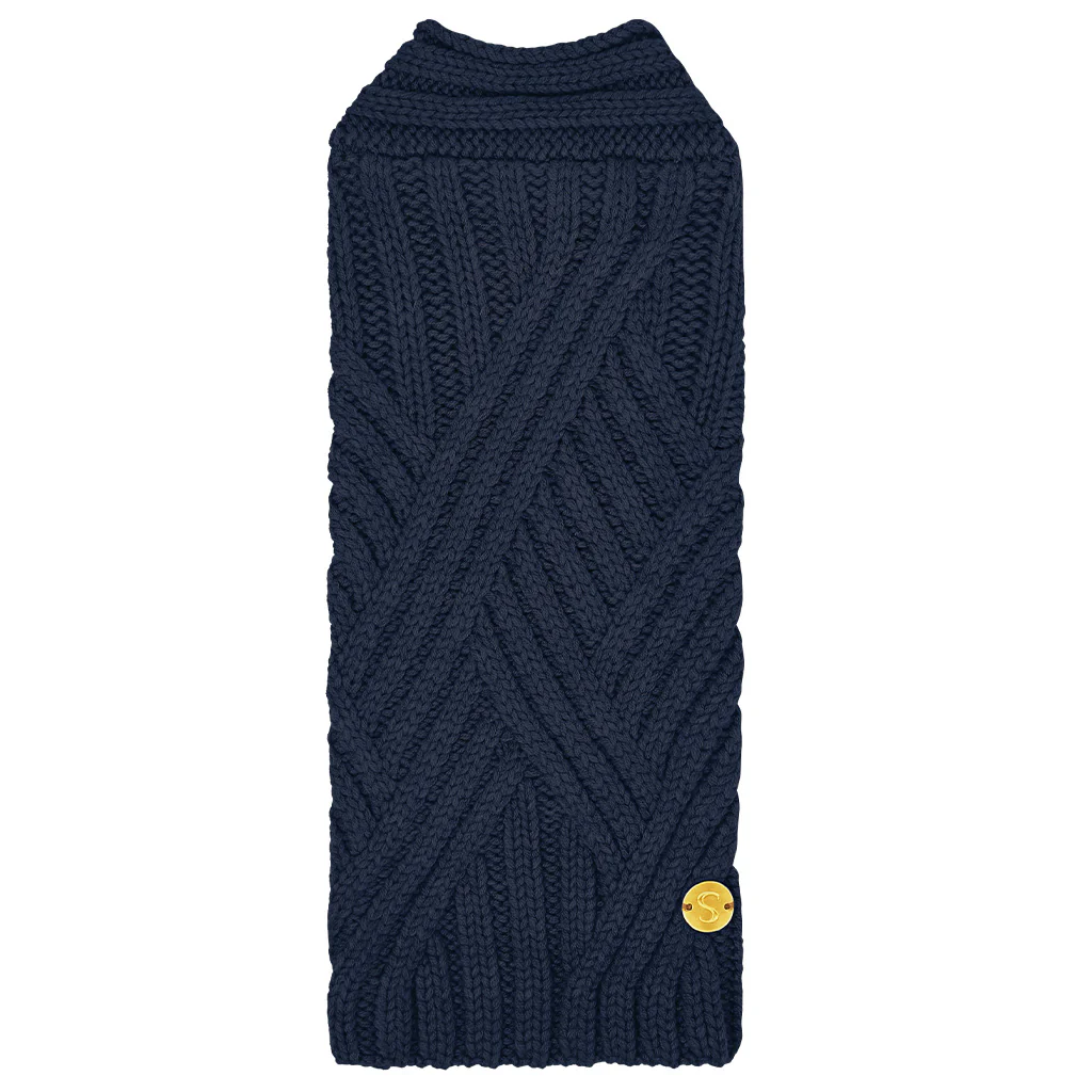 Merino Wool Weave Knit Dog Sweater - Indigo - Image 3
